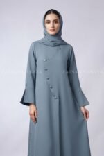 Stylish Front Open Abaya for Women in Jade Color OL-1185 - Image 3