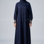 Navy Colored Maxi Abaya with a matching scarf