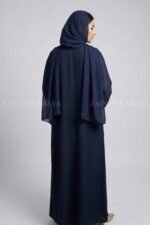 Navy Colored Maxi Abaya with a matching scarf