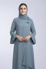 Jade Colored Maxi Abaya with a matching scarf