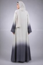 Dual Tone Colored Coat Style Abaya for Women with a matching scarf