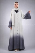 Dual Tone Colored Coat Style Abaya for women with a matching scarf