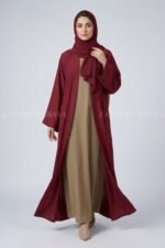 Nida Double Gown Abaya with a matching scarf