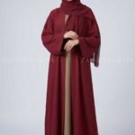 Nida Double Gown Abaya with a matching scarf