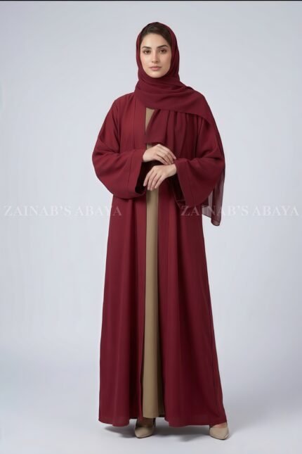Nida Double Gown Abaya with a matching scarf