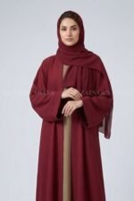 Nida Double Gown Abaya with a matching scarf