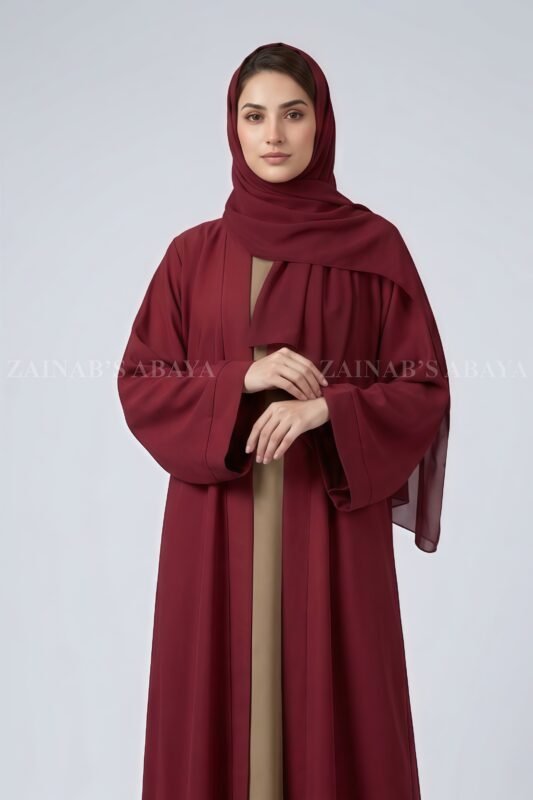 Nida Double Gown Abaya with a matching scarf