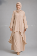 Colored Co-Ord Set Abaya in Premium Nida Korean Fabric OL-1159 - Image 10