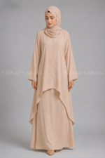 Colored Co-Ord Set Abaya in Premium Nida Korean Fabric OL-1159 - Image 11