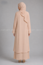 Colored Co-Ord Set Abaya in Premium Nida Korean Fabric OL-1159 - Image 12