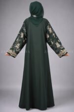 Nida Embroidered Maxi Abaya with Upper Chiffon Layer OL - 826 - Image 6