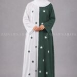 Dual Tone Colored Maxi Abaya for Women with a matching scarf