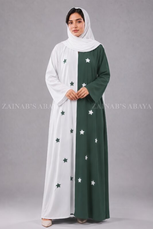 Dual Tone Colored Maxi Abaya for Women with a matching scarf
