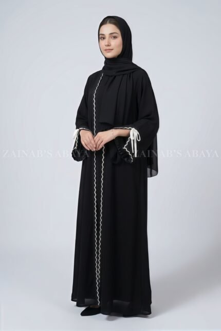 Double Gown Abaya for Women with a matching scarf