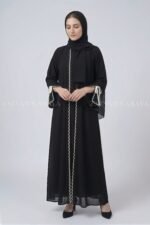 Double Gown Abaya for Women with a matching scarf