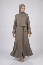 Stylish Front Open Abaya for Women with a matching scarf