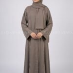 Stylish Front Open Abaya for Women with a matching scarf