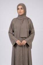 Stylish Front Open Abaya for Women with a matching scarf