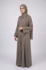 Stylish Front Open Abaya for Women with a matching scarf