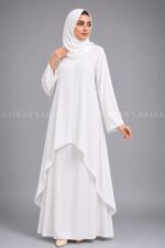 Light Colored Co-Ord Set Abaya for Women OL-1159 - Image 11