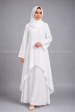 Light Colored Co-Ord Set Abaya for Women OL-1159 - Image 10