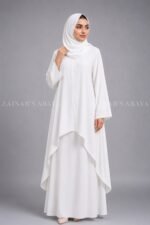 Light Colored Co-Ord Set Abaya for Women OL-1159 - Image 9