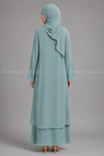 Light Colored Co-Ord Set Abaya for Women OL-1159 - Image 6