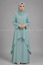 Light Colored Co-Ord Set Abaya for Women OL-1159