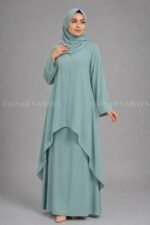 Light Colored Co-Ord Set Abaya for Women OL-1159 - Image 4