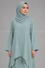 Light Colored Co-Ord Set Abaya for Women OL-1159 - Image 2
