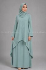 Light Colored Co-Ord Set Abaya for Women OL-1159 - Image 5