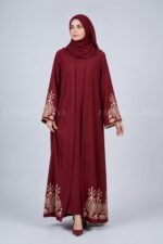 Double Gown Abaya for women in Pakistan with Embroidery includes a matching scarf