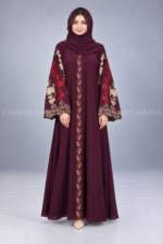 Stylish Embroidered Front Open Abaya for Women OL-490 - Image 3