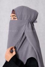 Colored Nose Niqab for Women in Chiffon Fabric Acc-92 - Image 11