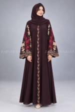 Stylish Embroidered Front Open Abaya for Women OL-490 - Image 4