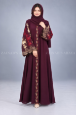 Stylish Embroidered Front Open Abaya for Women OL-490