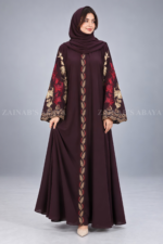 Stylish Embroidered Front Open Abaya for Women OL-490 - Image 5