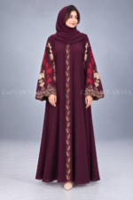 Stylish Embroidered Front Open Abaya for Women OL-490 - Image 4
