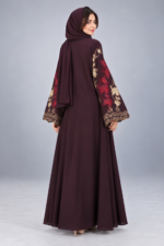 Stylish Embroidered Front Open Abaya for Women OL-490 - Image 6