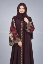 Stylish Embroidered Front Open Abaya for Women OL-490 - Image 2