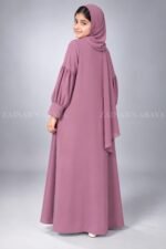 Colored Pleated Maxi Abaya for Kids J 121 - Image 6