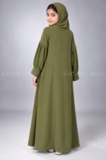 Colored Pleated Maxi Abaya for Kids J 121 - Image 12