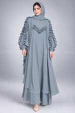 Jade Maxi Abaya with Chiffon Ruffle Detailing