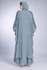 Jade Maxi Abaya with Chiffon Ruffle Detailing