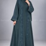 Moongiya Front Open Abaya with Tonal Embroidery OL-827