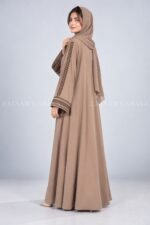Light Brown Maxi Abaya with Embroidery OL-1153 - Image 6