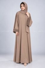 Light Brown Maxi Abaya with Embroidery OL-1153 - Image 4
