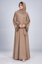 Light Brown Maxi Abaya with Embroidery OL-1153 - Image 5