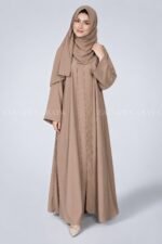 Colored Front Open Abaya in Nida Fabric for Women OL-119 - Image 9
