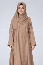 Colored Front Open Abaya in Nida Fabric for Women OL-119 - Image 8